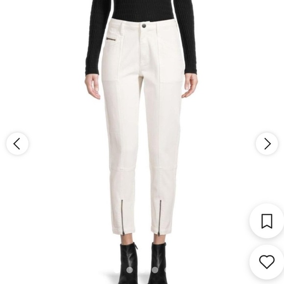 JOIE Jeans Emerson Cropped Pant White with Zipper Detail Size 29 - Picture 1 of 11